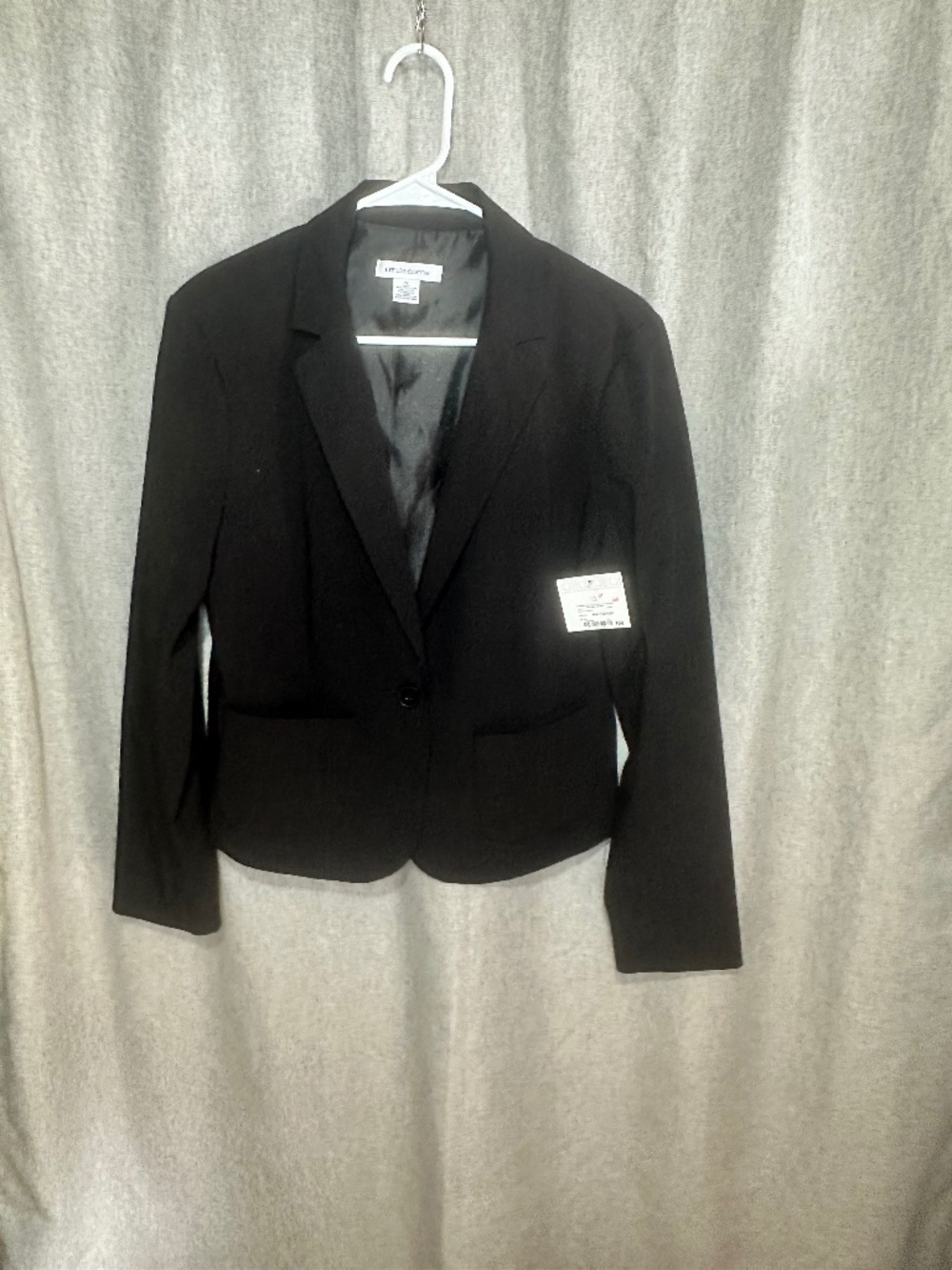 NWT Liz Claiborne Black Classic Single-Button Tailored Blazer Jacket - Size 12